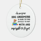 犬のトリマー セラミックオーナメント (左)