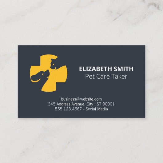 犬のトリマー | トレーナー | 動物シェルター 名刺 (正面)