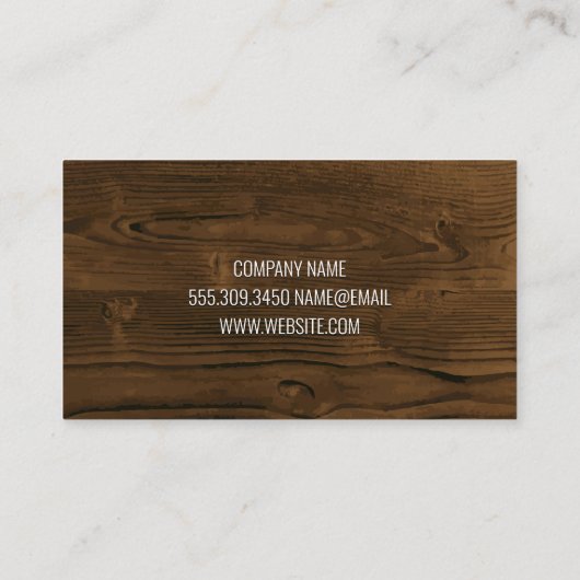 犬のトリマー |トレーナー |動物 |木材 名刺 (裏面)