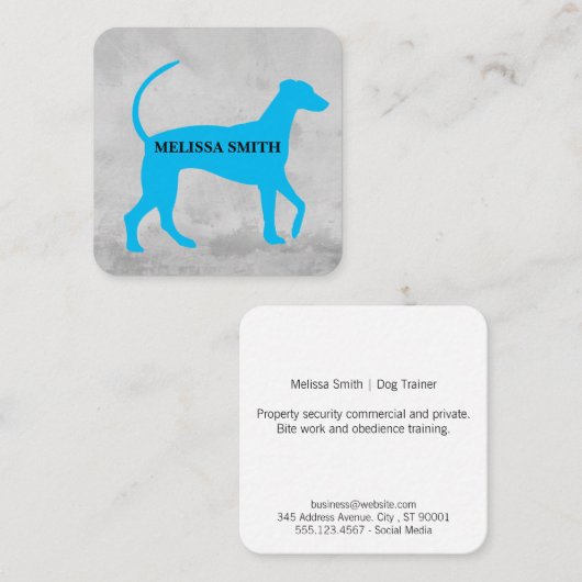 犬のトリマー |トレーナー |犬のアイコン スクエア名刺 (正面/裏面)