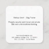 犬のトリマー | トレーナー | 犬種 スクエア名刺 (裏面)