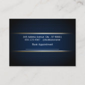 犬のトリマー |ブルーメッシュ背景 予約カード (裏面)