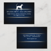 犬のトリマー |ブルーメッシュ背景 予約カード (正面/裏面)