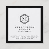 犬のトリマー |動物の手のプリント |モノグラム スクエア名刺 (裏面)