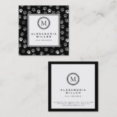 犬のトリマー |動物の手のプリント |モノグラム スクエア名刺 (正面/裏面)