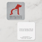 犬のトリマー |動物シェルター |猫犬のアイコン スクエア名刺 (正面/裏面)