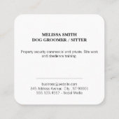 犬のトリマー | 犬気に | ポーズ | ウッド スクエア名刺 (裏面)