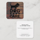 犬のトリマー | 犬気に | ポーズ | ウッド スクエア名刺 (正面/裏面)