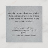 犬のトリマー | 犬用ウォッシュ スクエア名刺 (裏面)