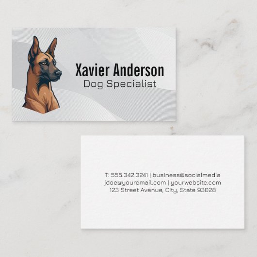 犬のトレーナーと動物サービス 名刺 (正面/裏面)