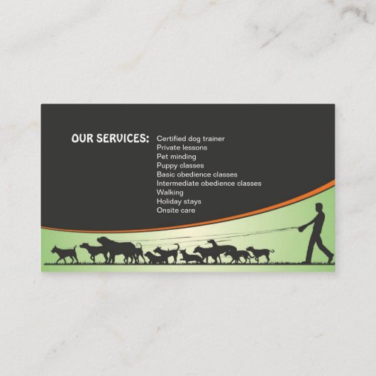 犬のトレーナーの名刺 名刺 (裏面)