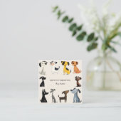 犬のトレーナーの漫画の犬 スクエア名刺 (スタンド正面)