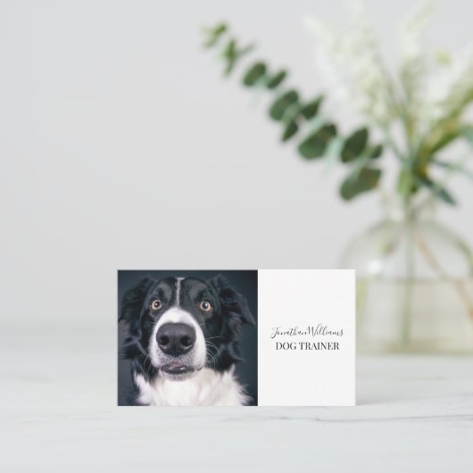 犬のトレーナーまたは行動主義写真 名刺 (スタンド正面)