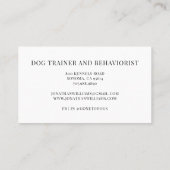 犬のトレーナーまたは行動主義者の犬のイラストレーション 名刺 (裏面)