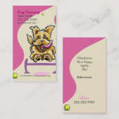 犬のトレーナートレーニングアクティブテリアピンク 名刺 (正面/裏面)