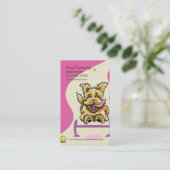 犬のトレーナートレーニングアクティブテリアピンク 名刺 (スタンド正面)