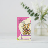 犬のトレーナートレーニングアクティブテリアピンク 名刺 (スタンド正面)