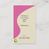 犬のトレーナートレーニングアクティブテリアピンク 名刺 (裏面)