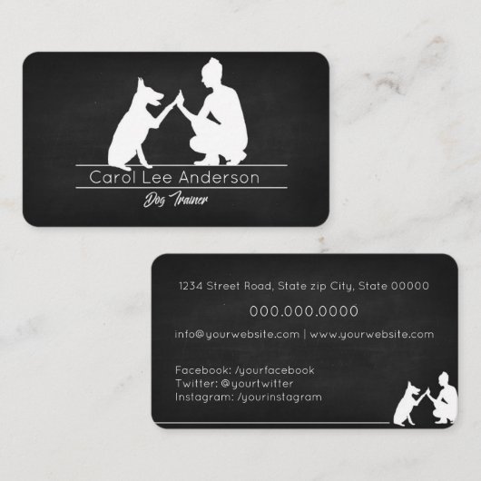 犬のトレーナービジネスカー 名刺 (正面/裏面)