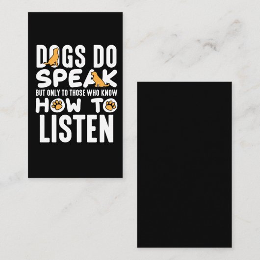 犬のトレーナー学校でペット好きな動物の子犬の友達 名刺 (正面/裏面)