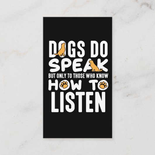 犬のトレーナー学校でペット好きな動物の子犬の友達 名刺 (正面)