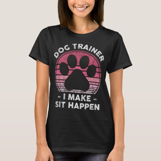 犬のトレーナー私は座って行く – おもしろい犬恋人Pu Tシャツ (正面)