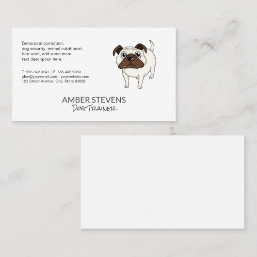 犬のトレーナー |かわいい犬 名刺