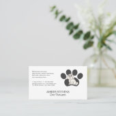 犬のトレーナー |シッター |可愛いドギー座り 名刺 (スタンド正面)