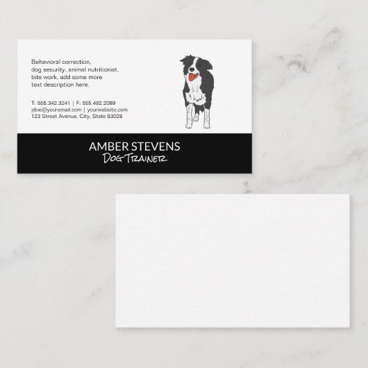 犬のトレーナー | シッター | 犬のアイコン 名刺 (正面/裏面)