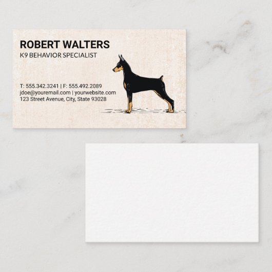 犬のトレーナー | シッター | 行動専門家 名刺 (正面/裏面)