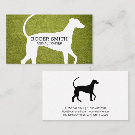 犬のトレーナー |ドッグアイコンとターフ 名刺 (正面/裏面)