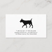 犬のトレーナー |動物サービス |ドッグシッター 名刺 (裏面)