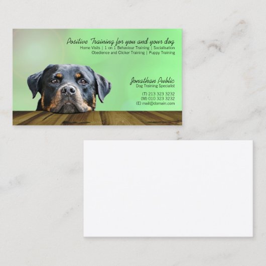 犬のトレーナー 名刺 (正面/裏面)