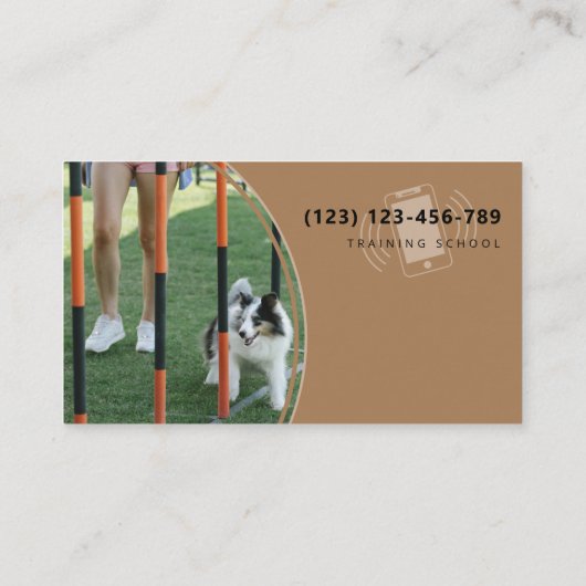 犬のトレーナー |犬のトレーニングスクールブラウン 名刺 (裏面)