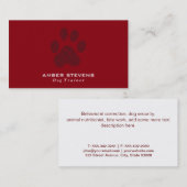 犬のトレーナー | 犬の足 名刺 (正面/裏面)