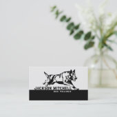 犬のトレーナー – K9トレーナーブラックとホワイト 名刺 (スタンド正面)