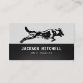 犬のトレーナー – K9トレーナーブラックとホワイト 名刺 (正面)