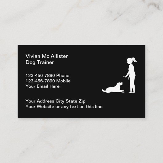 犬のトレーニングと敏捷性の名刺 名刺 (裏面)
