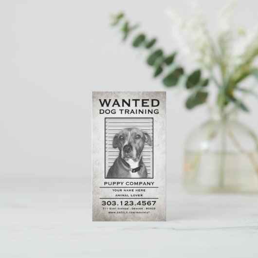 犬のトレーニングはポスター切手カードを欲しがっていた ロイヤリティカード (スタンド正面)