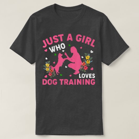 犬のトレーニング好き犬電車が大好きな女の子 Tシャツ (デザイン正面)
