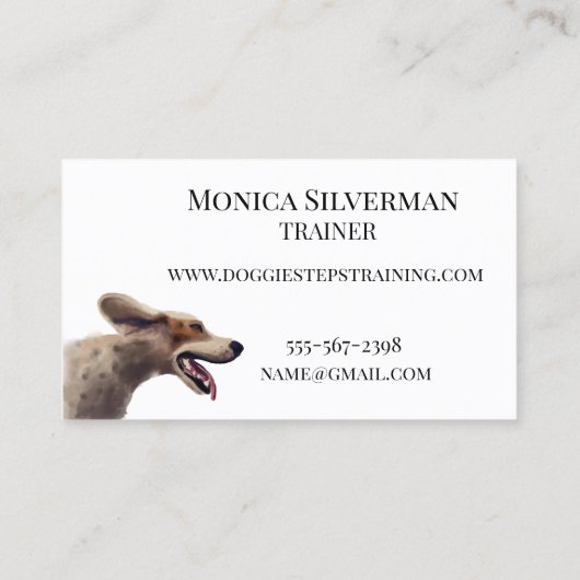 犬のトレーニング水の色ペットサービスウォーカーウォーカー 名刺 (裏面)