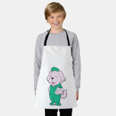 犬のナース エプロン (着用した状態)