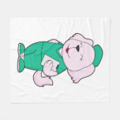 犬のナース フリースブランケット (正面(横))