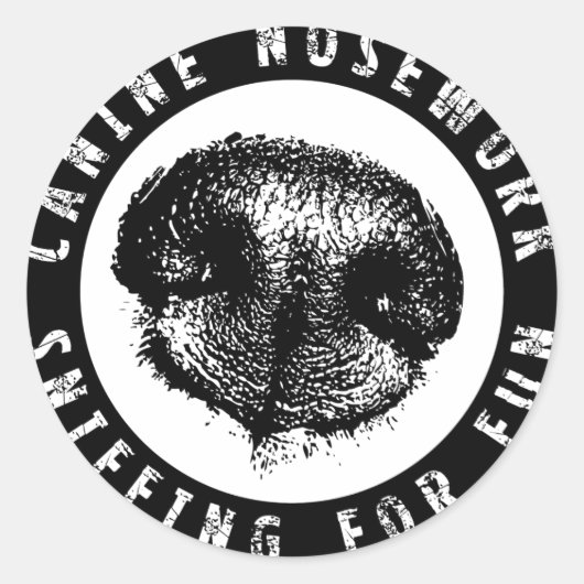 犬のノセワーク、おもしろいの盗聴 ラウンドシール (正面)