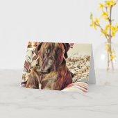 犬のノテカード カード (黄色い花)