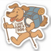 犬のハイキングのように暮らす シール (正面)