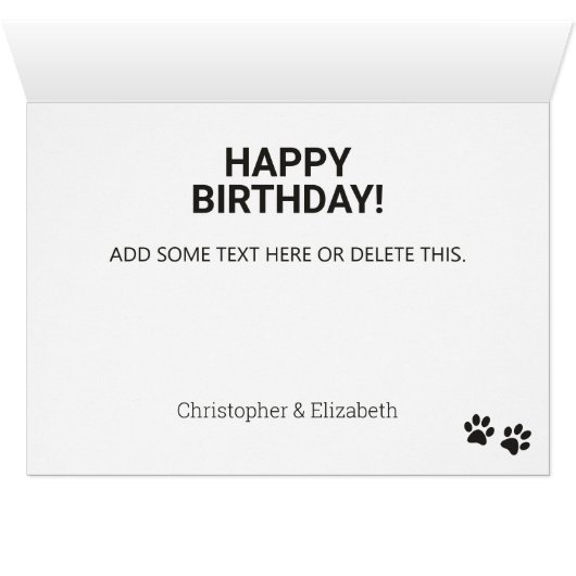 犬のハッピーバースデーの挨拶状のようにリラックスして下さい (内部横(下))