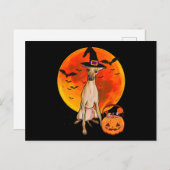 犬のハロウィイタリアンング·グレイハウンド·ハロウィーンのカボチャのちょうちん·パム シーズンポストカード (正面/裏面)