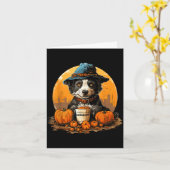 犬のハロウィン カード (黄色い花)