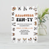 犬のハローウィンパーティ招待状犬の衣装パレード 招待状 (スタンド正面)